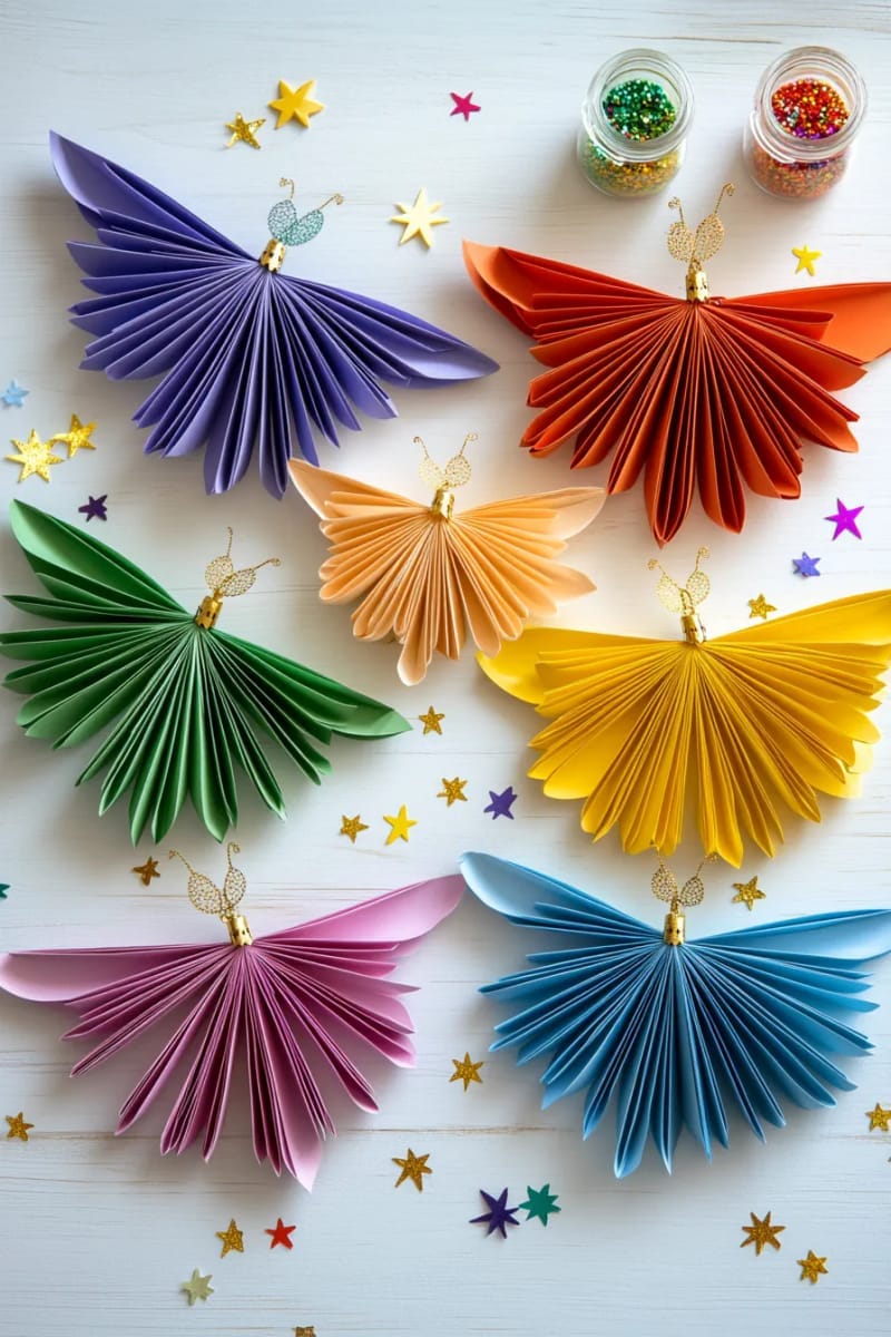 27 Unique Homemade Christmas Decorations You'll Love 51 rainbow paper angel ornaments to brighten up kids’ crafts 1
