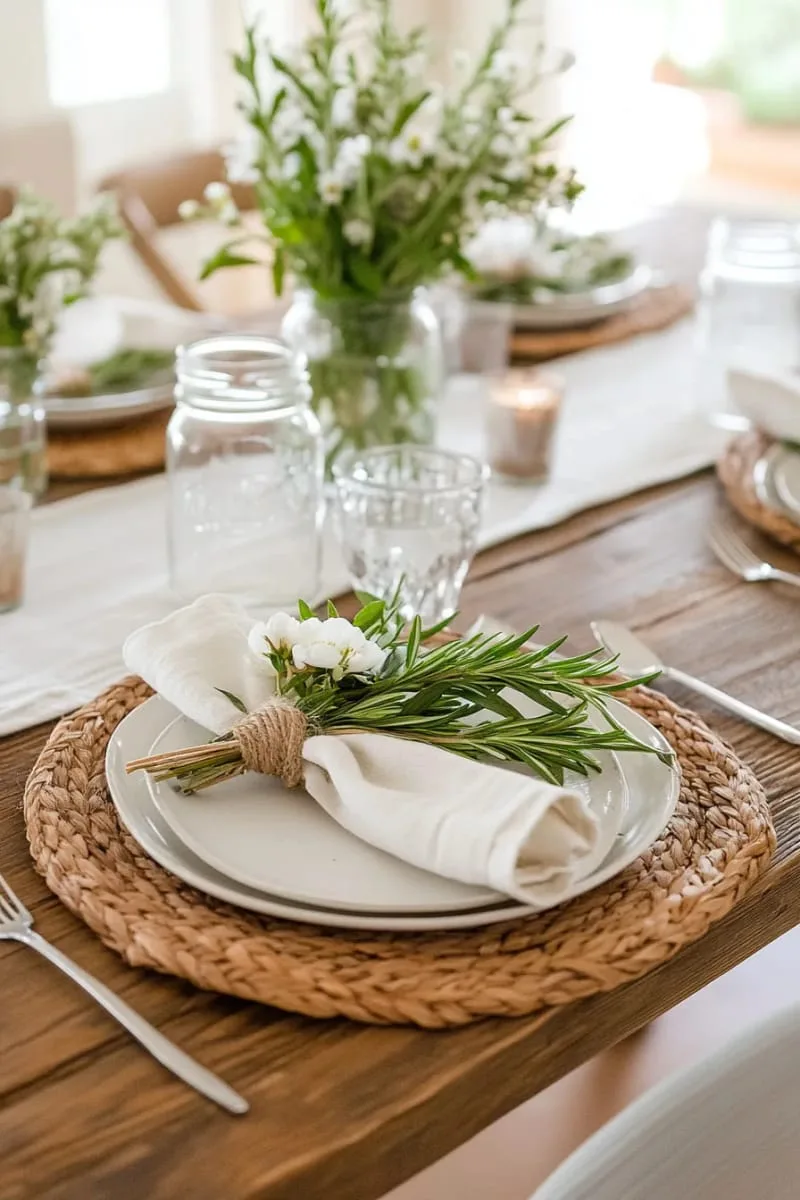 repurposed linen napkins as rustic table settings 1