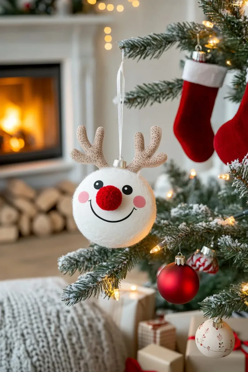 27 Stunning Christmas Decoration Crafts for a Unique 2025 91 round paper reindeer ornaments with googly eyes and red pom noses 1