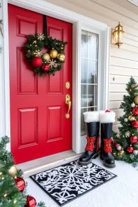 santas boots peeking out from the top of the doorf 20
