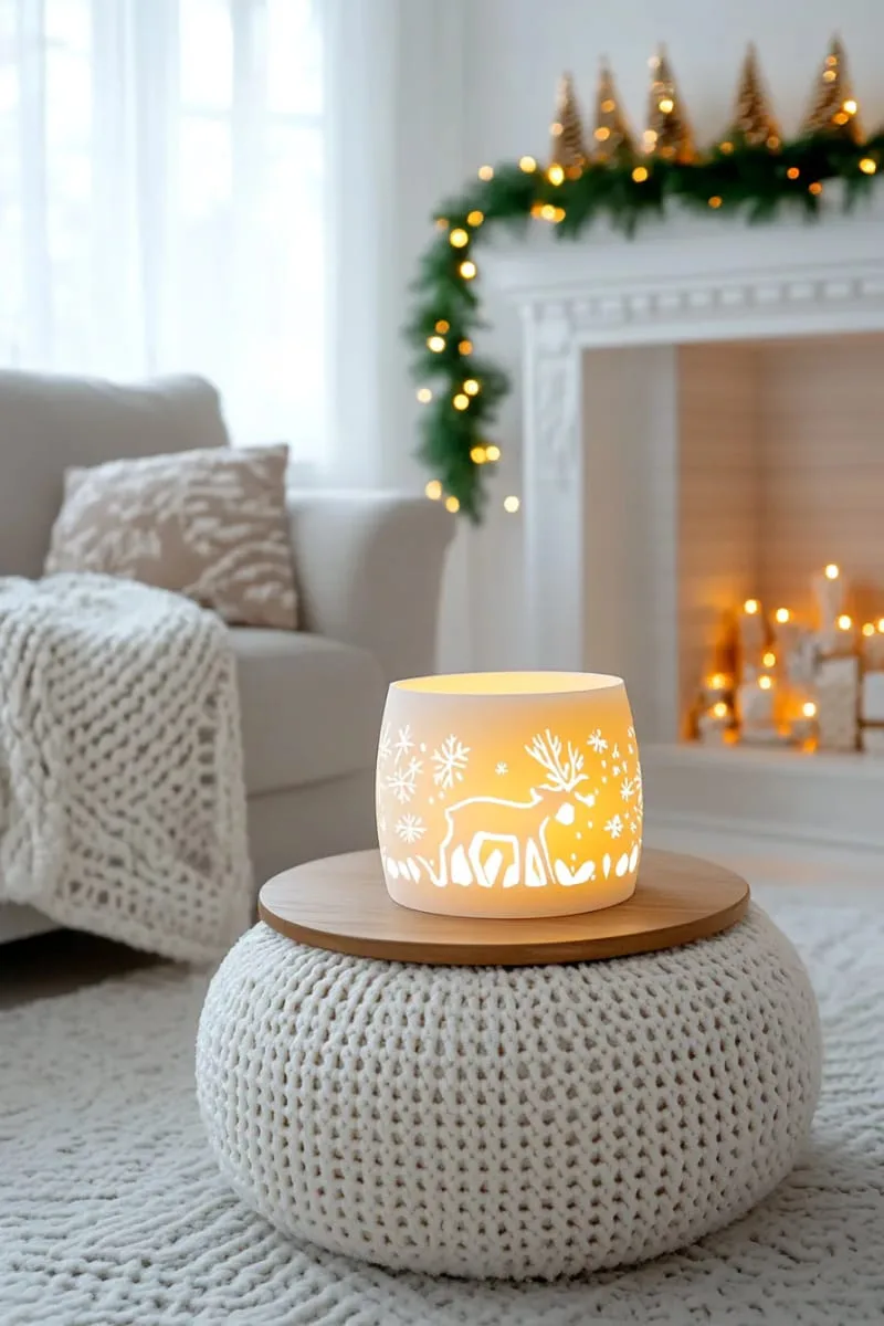 scandinavian-inspired reindeer scene luminary with frosted vellum 1