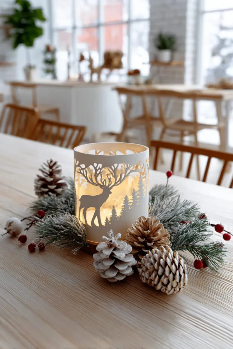 scandinavian-inspired reindeer scene luminary with frosted vellum 1