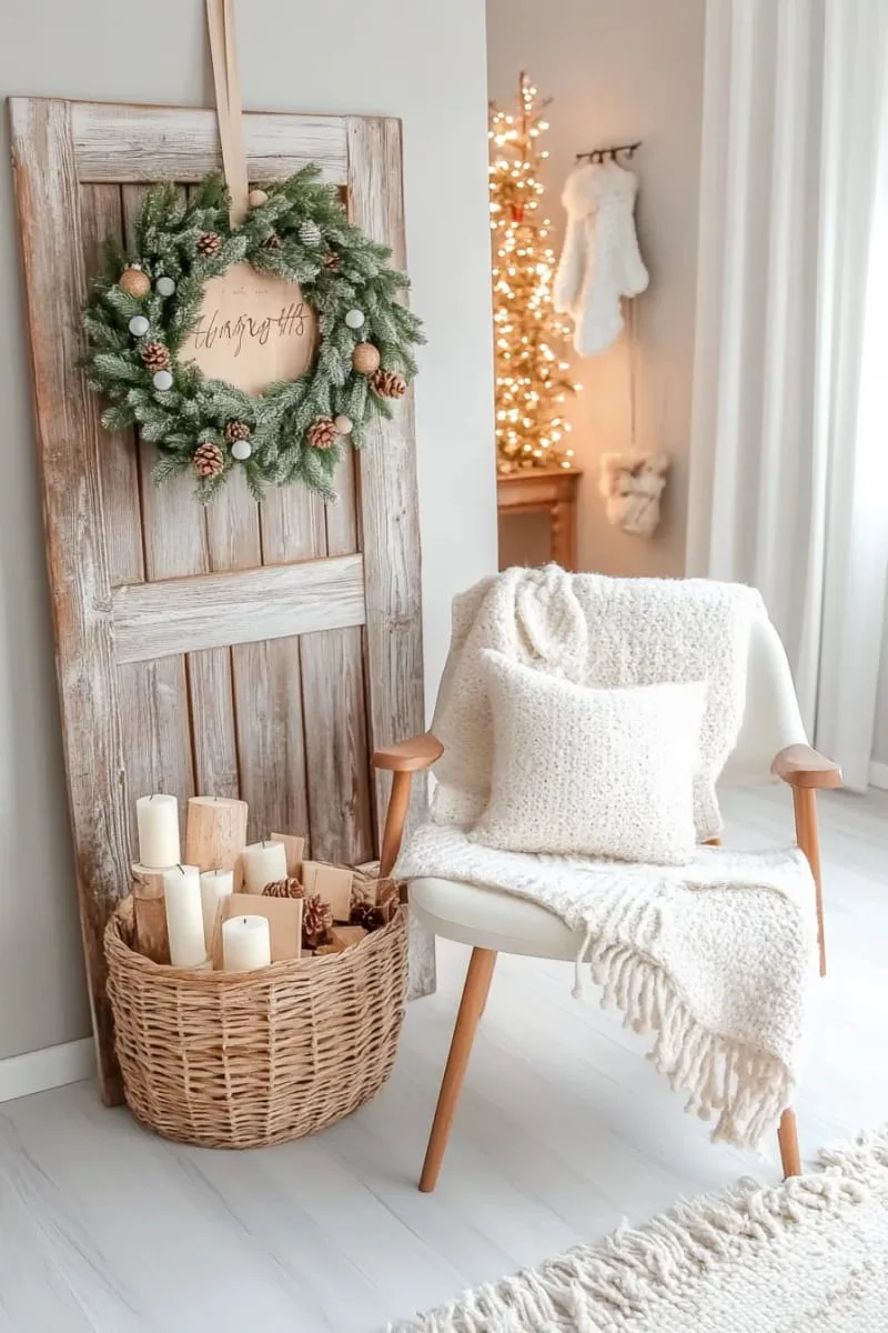 scandinavian style wreath with eucalyptus and white berries 1
