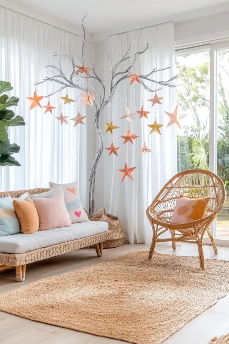 27 Sustainable Christmas Trees For Cheap and Eco-Friendly Decor 60 shape an abstract tree from wire and hang paper stars and hearts. 1