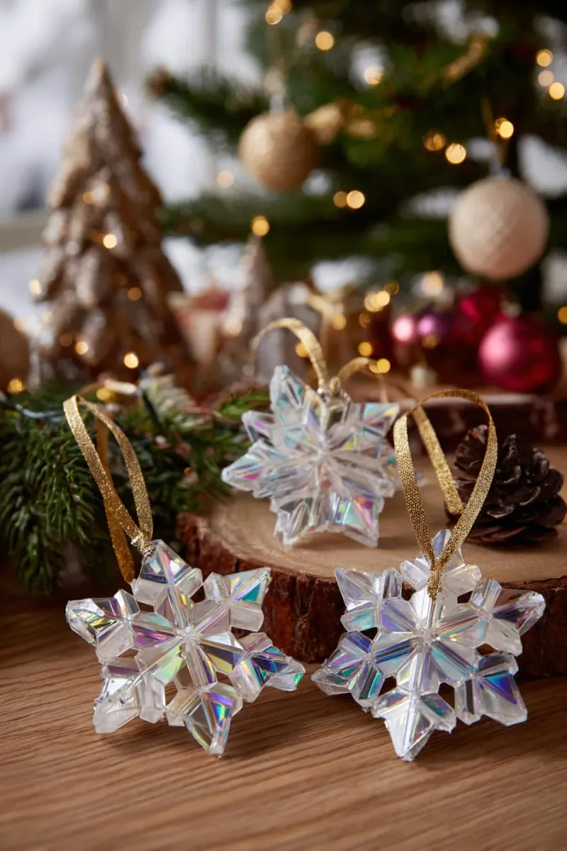 25 Upcycled Christmas Crafts DIY: Unique & Budget Friendly Decor Ideas 82 shimmering cd shard snowflake ornaments with ribbon hangers 1