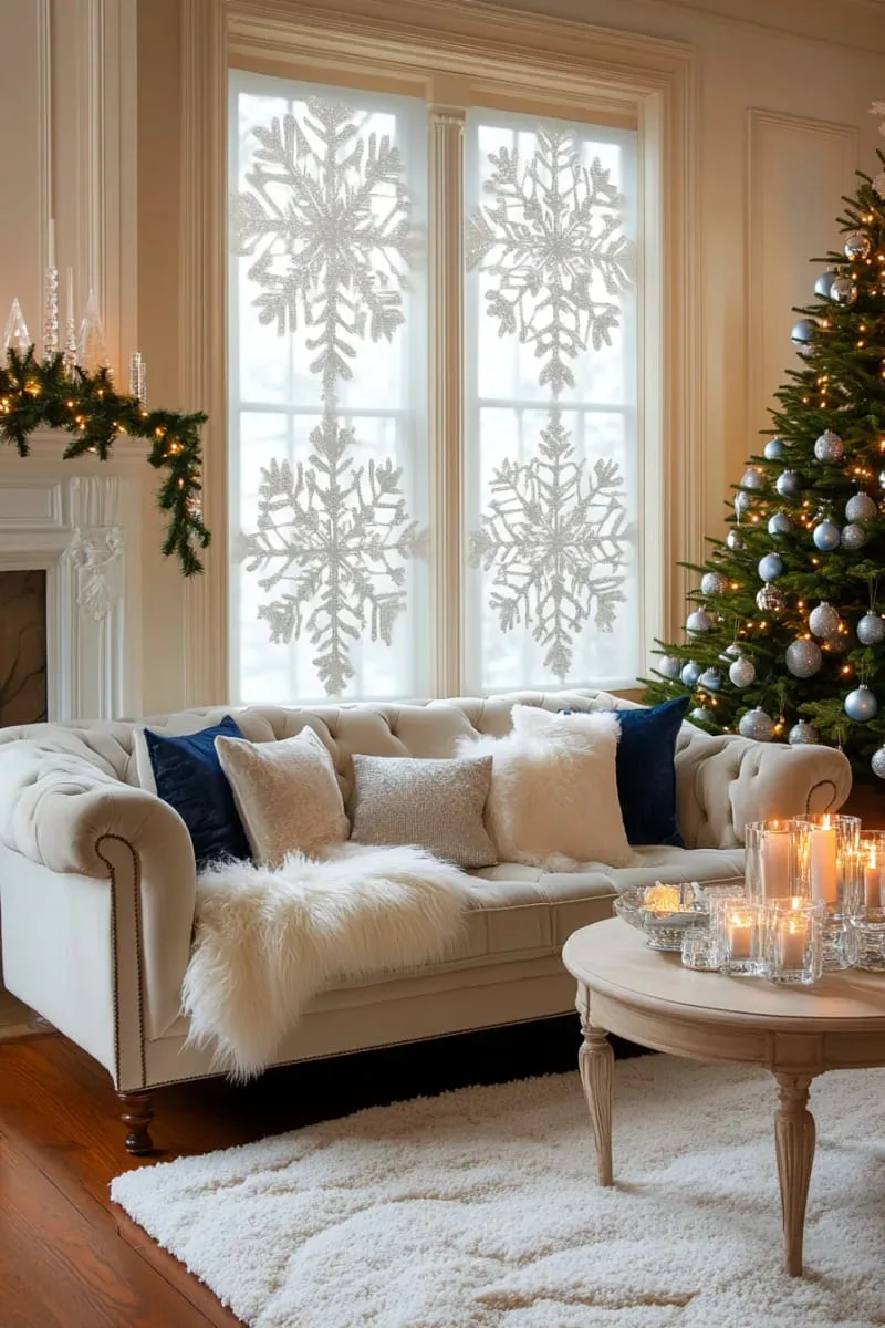 sleek vinyl snowflake window clings for a frosty effect 1