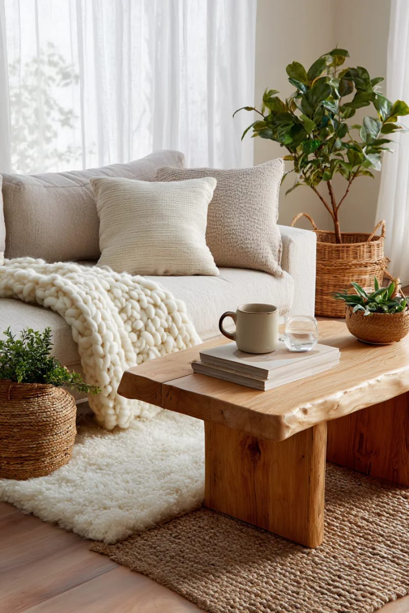 25 Gorgeous Winter Decor Ideas (Not Christmas) for a Serene Home 48 textured jute rug layered with faux sheepskin for warmth 1