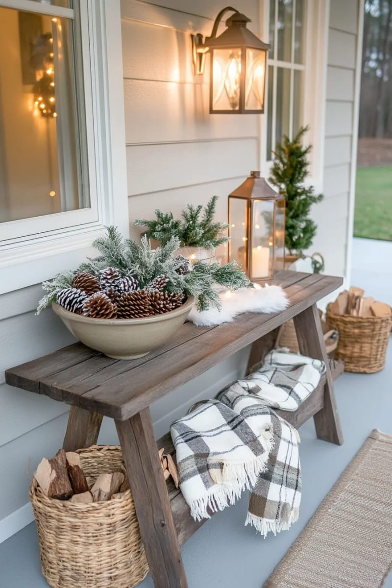 27 Stunning Winter Decor Ideas for a Stylish Retreat 20 use frosted pinecones and eucalyptus sprigs in a bowl as an entryway accent. 1
