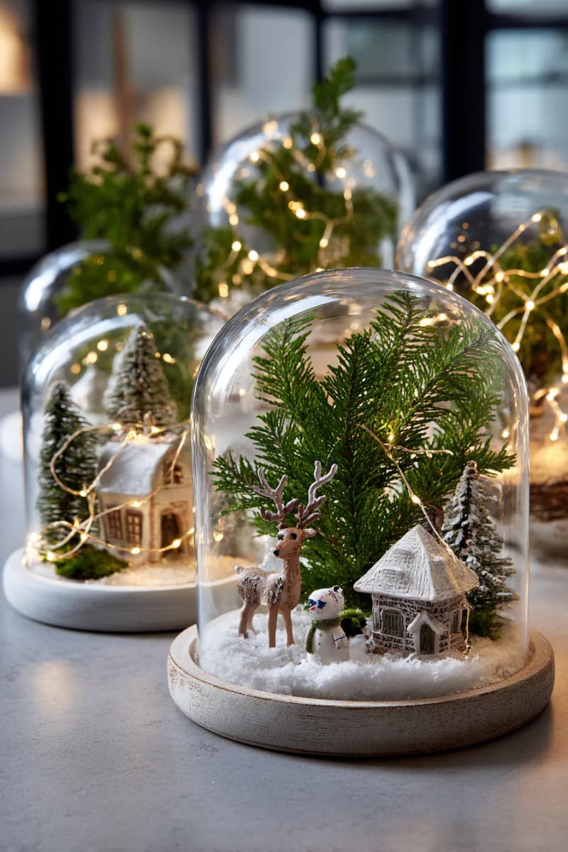 27 Stunning Winter Decor Ideas for a Stylish Retreat 36 use glass cloches to showcase pine sprigs, fairy lights, and tiny winter figurines. 1