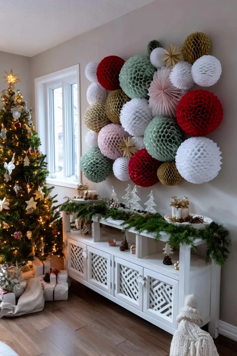 use honeycomb paper ornaments as wall art for a playful statement. 1