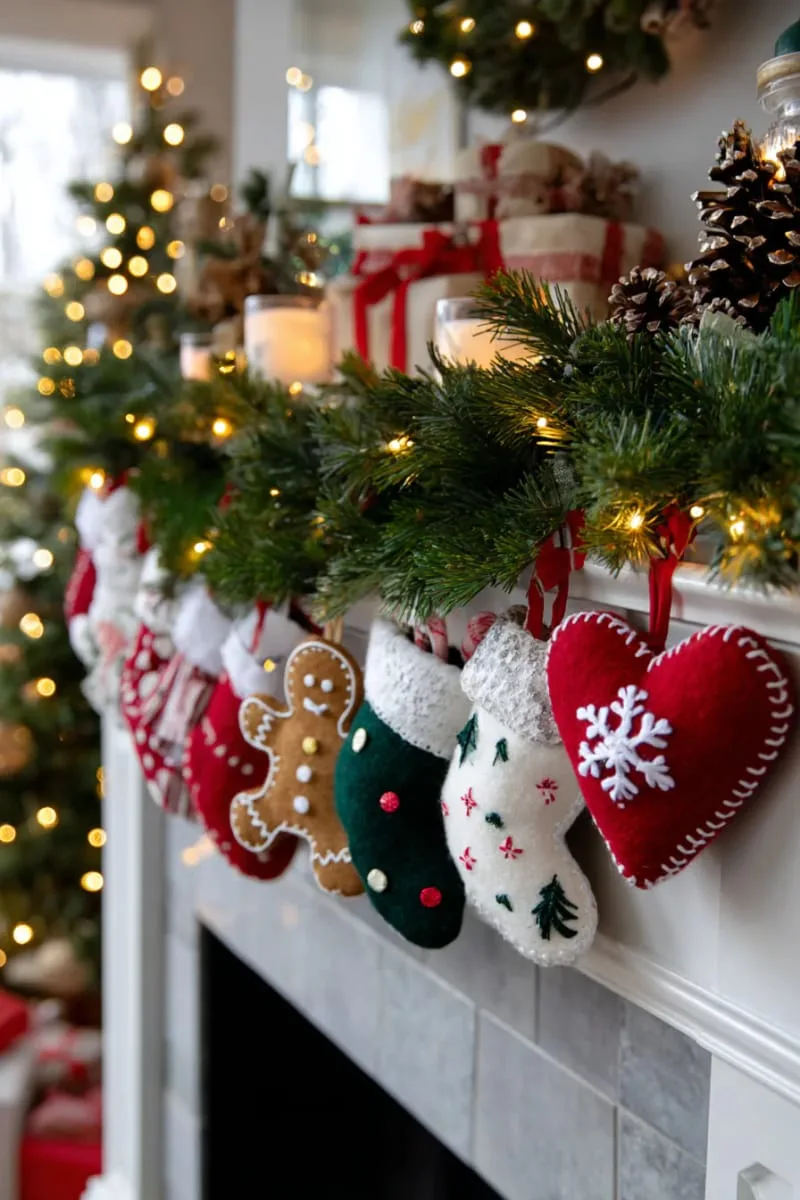 25 Best Christmas Window Decor Ideas to Try This Year 59 whimsical felt ornaments shaped like mittens, candy canes, and gingerbread men. 1