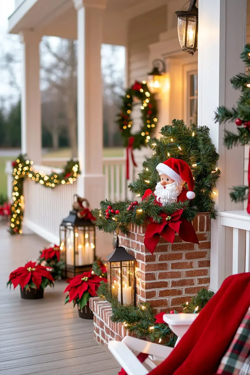 29 Best Christmas Decorations Trends You Can't Miss This Year 83 whimsical “santa stuck in the chimney” plush for the front porch 1