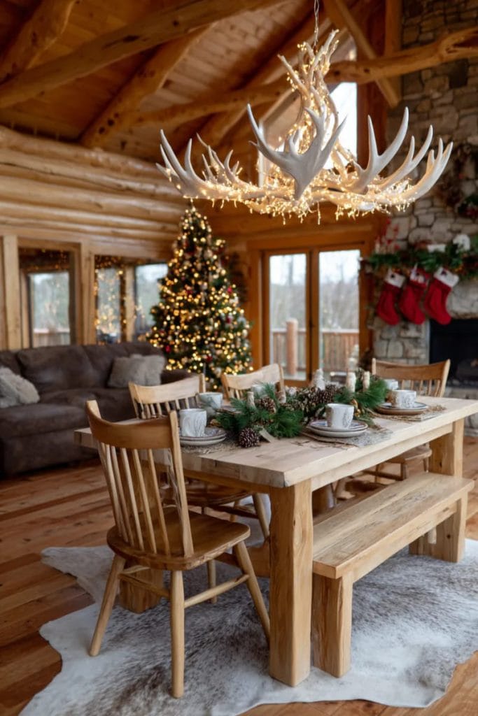 15 Elegant Log Cabin Christmas Decor Ideas To Try This Year - Lovely Harbor