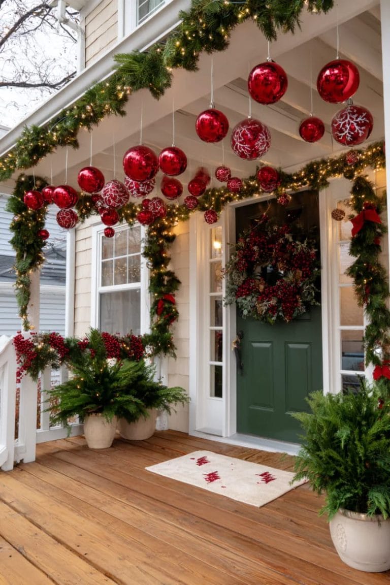 21 Festive Christmas Doorstep Decor Ideas For A Warm Welcome - Lovely ...