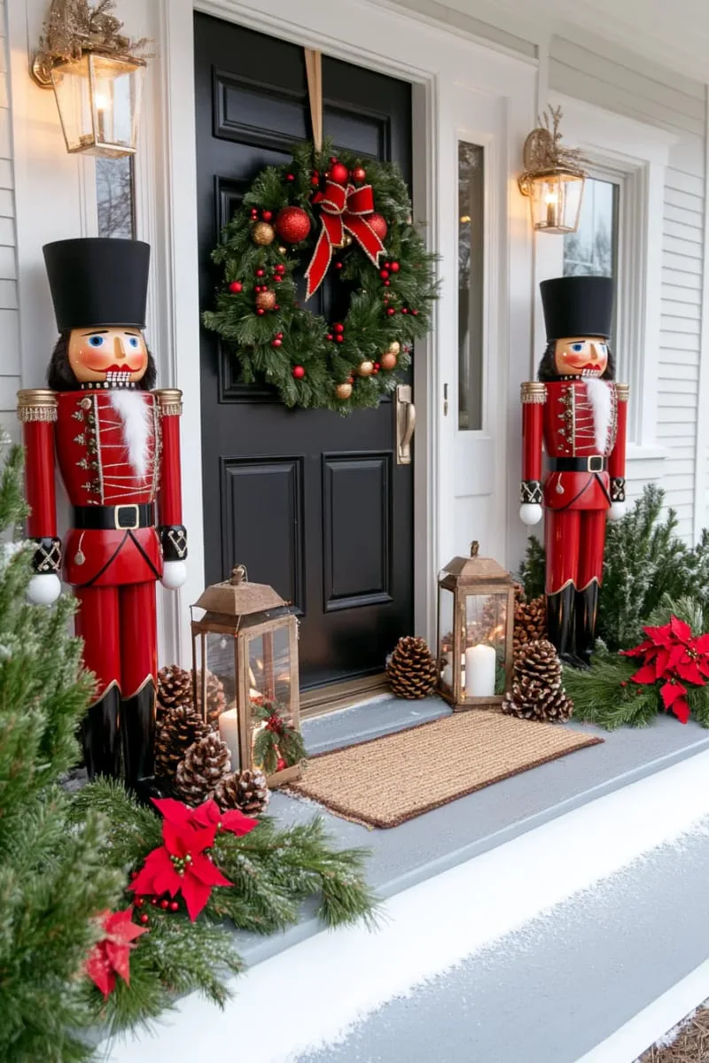 classic nutcracker soldiers posted on either side of the entry 1