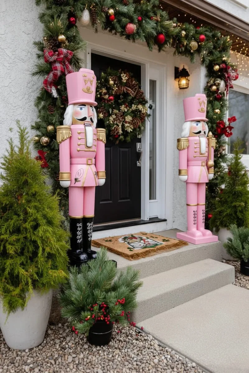 classic nutcracker soldiers posted on either side of the entry 1