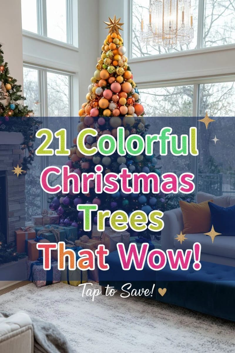 21 Whimsical Colorful Christmas Trees That Wow! 53 colorful christmas tree - Collage 52