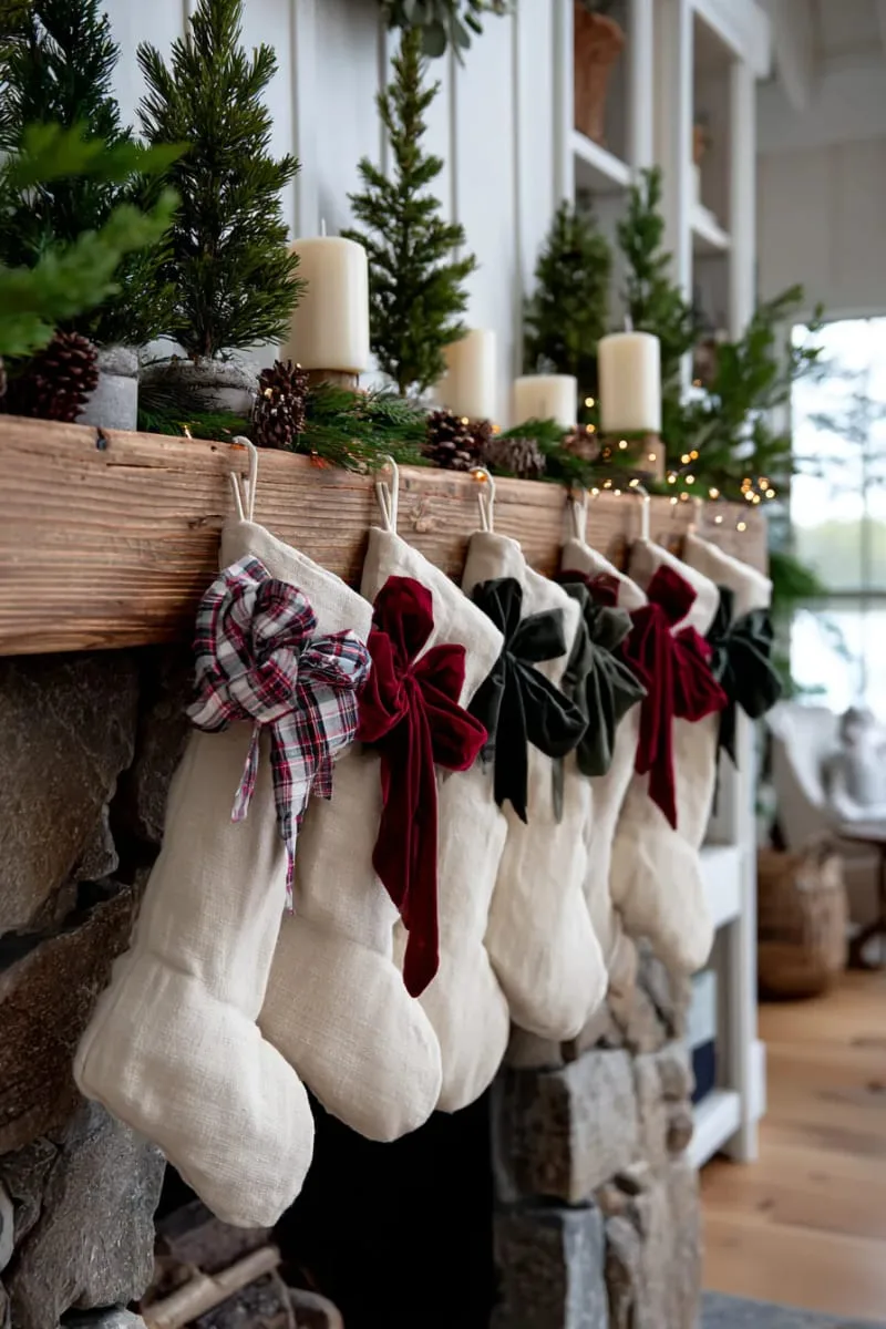decorate with plaid bows and velvet ribbons for a cozy farmhouse touch 1