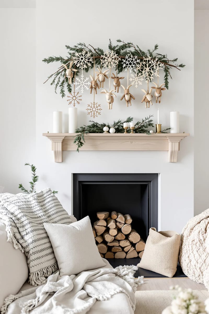 21 Scandinavian Christmas Decorations Ideas To Bring Nordic Charm at Home 21 delicate straw goat ornaments and snowflakes for a traditional touch 1
