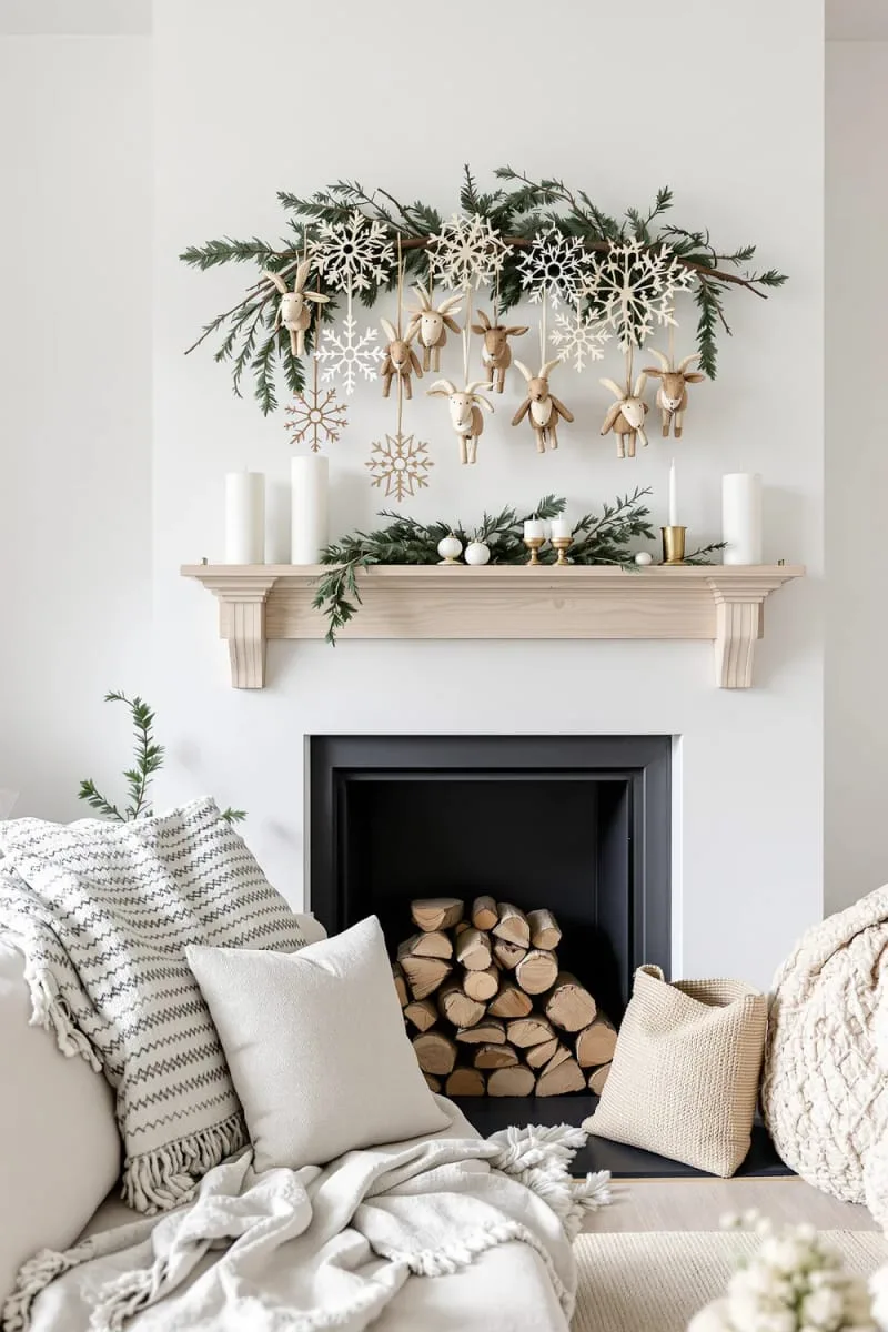 delicate straw goat ornaments and snowflakes for a traditional touch 1