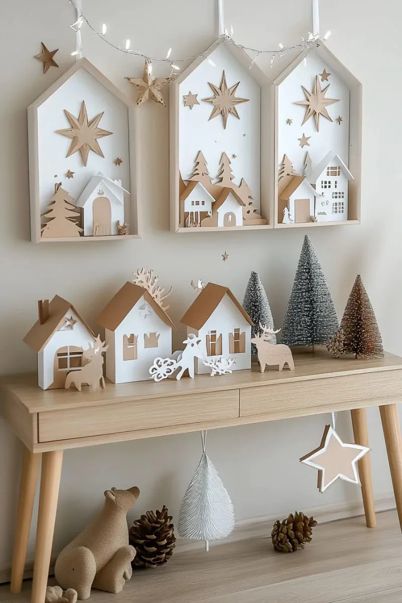 framed 3d paper christmas scenes for unique wall art 1