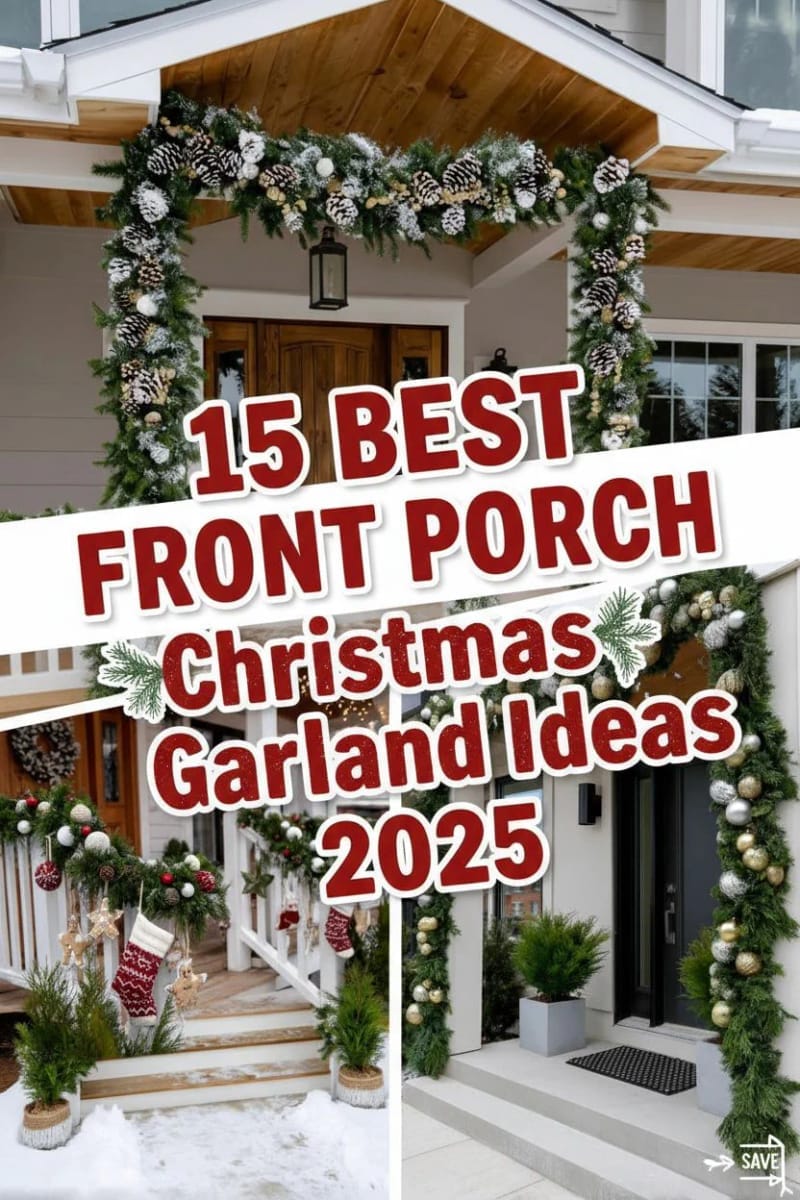 15 Best Front Porch Christmas Garland Ideas For Instant Holiday Charm 81 front porch christmas garland ideas - Collage 34