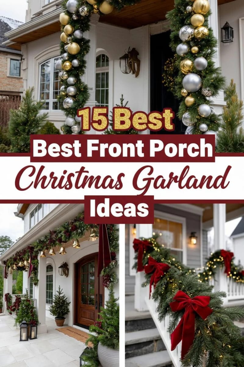 15 Best Front Porch Christmas Garland Ideas For Instant Holiday Charm 83 front porch christmas garland ideas - Collage 36