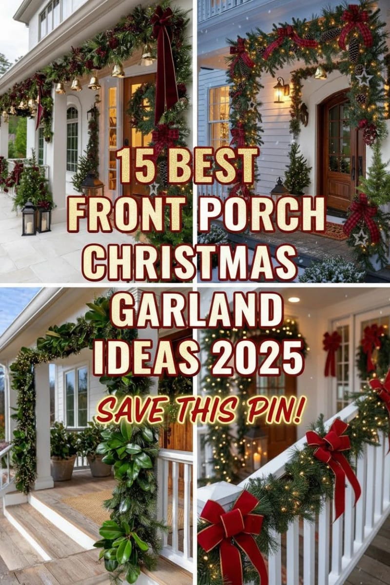 15 Best Front Porch Christmas Garland Ideas For Instant Holiday Charm 84 front porch christmas garland ideas - Collage 37