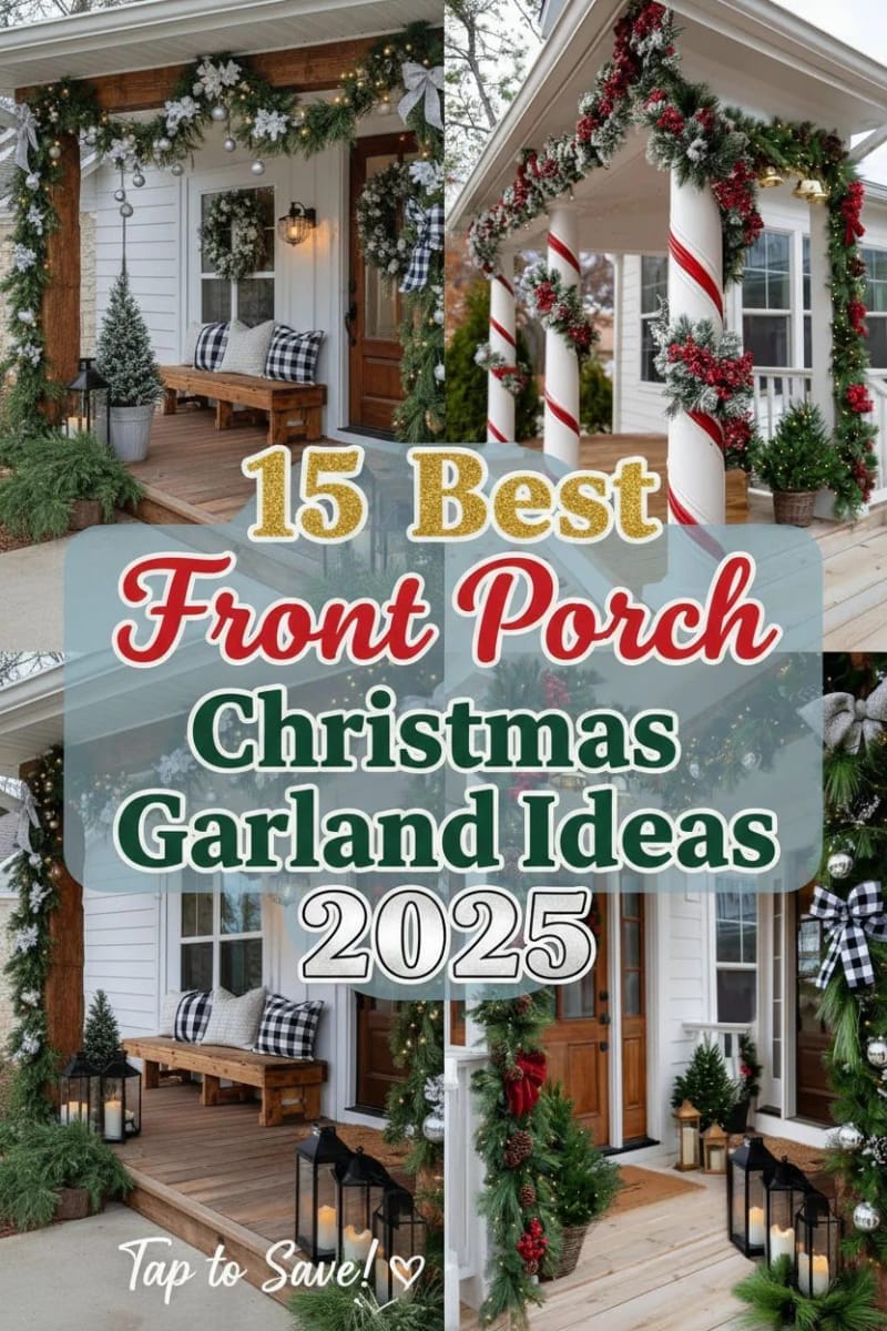 15 Best Front Porch Christmas Garland Ideas For Instant Holiday Charm 85 front porch christmas garland ideas - Collage 38