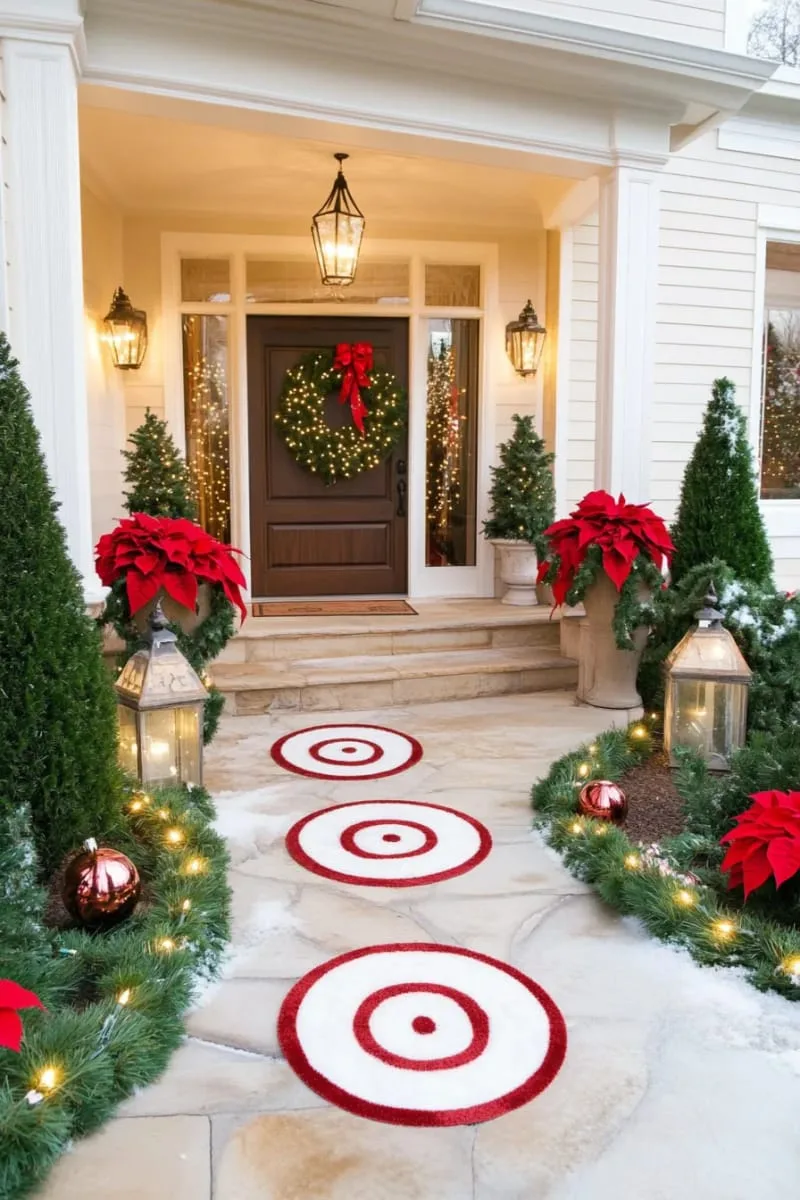 giant peppermint swirl pathway markers leading to the doorstep 1