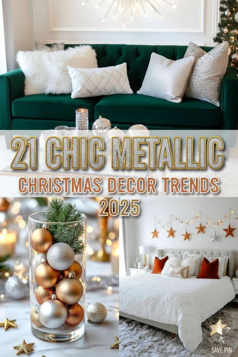 21 Chic Metallic Christmas Decor Trends 2025 50 metallic christmas decor - Collage 49