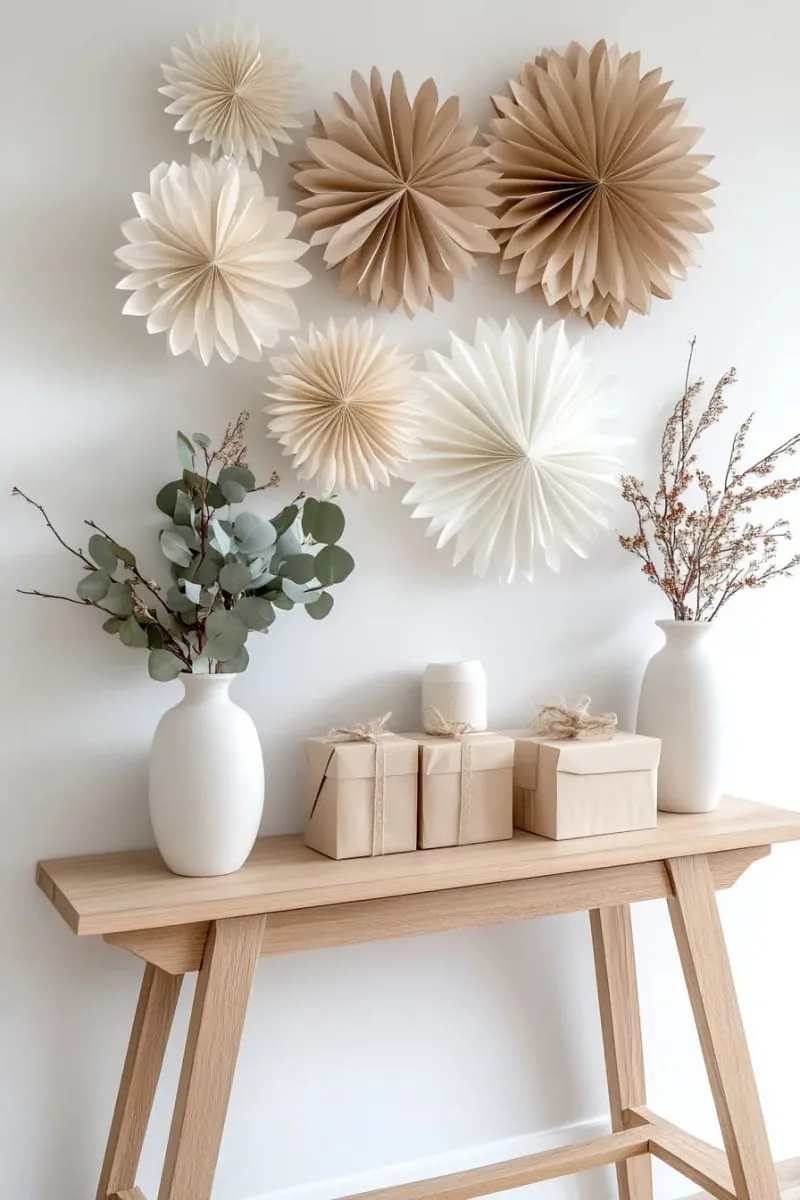 monochrome paper starburst clusters for a neutral christmas look 1