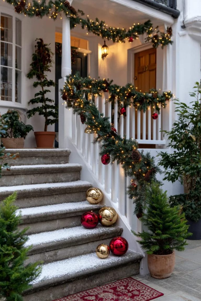 21 Festive Christmas Doorstep Decor Ideas For A Warm Welcome - Lovely ...