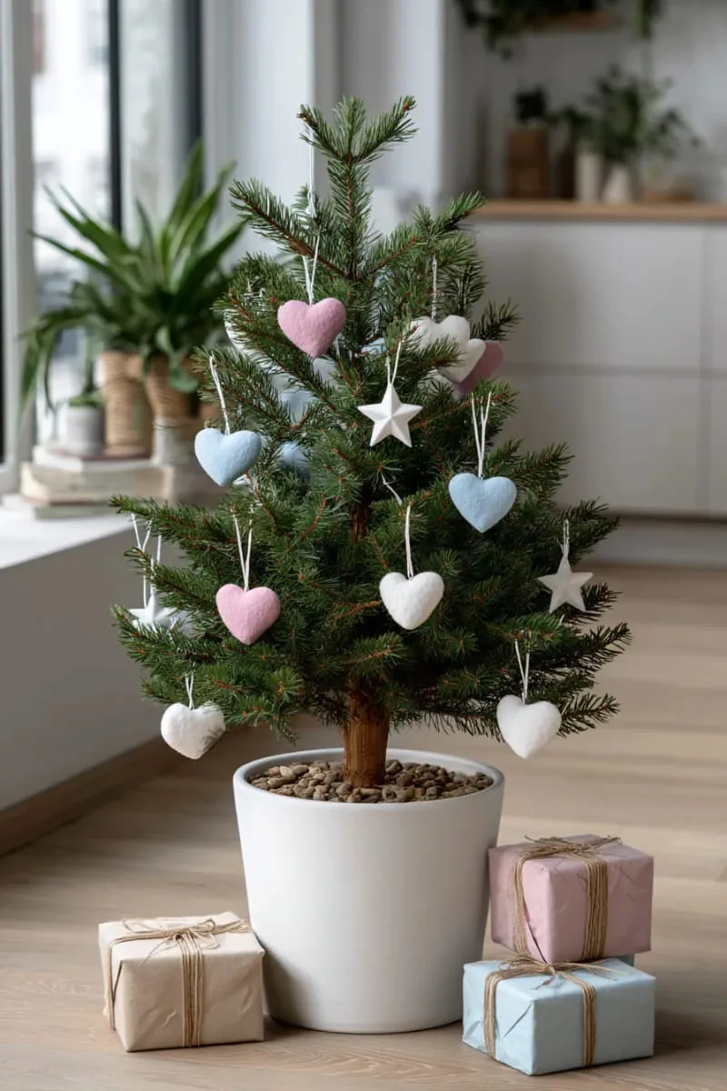 21 Whimsical Colorful Christmas Trees That Wow! 35 scandinavian-inspired pastel tree with soft felt ornaments and paper stars 1