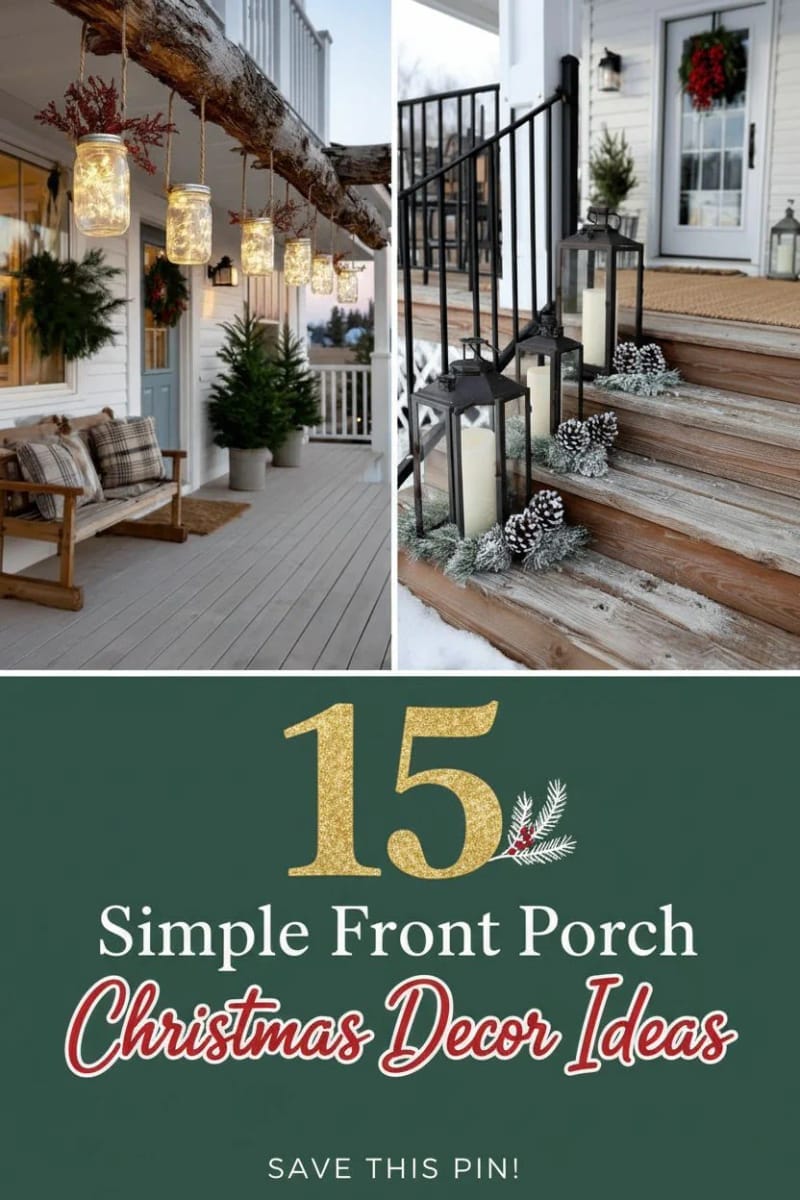 15 Simple Front Porch Christmas Decor Ideas for a Farmhouse Cozy Charm 51 simple front porch christmas decor ideas for farmhouse - Collage 50