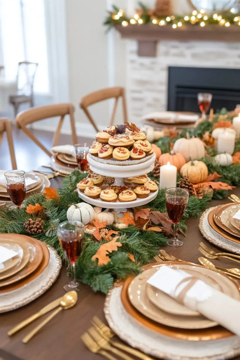 tiered dessert tray centerpiece featuring mini pies and cookies 1
