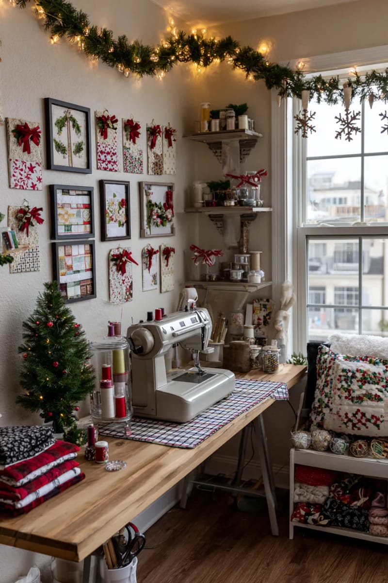 vintage sewing pattern envelopes transformed into christmas wall art 1