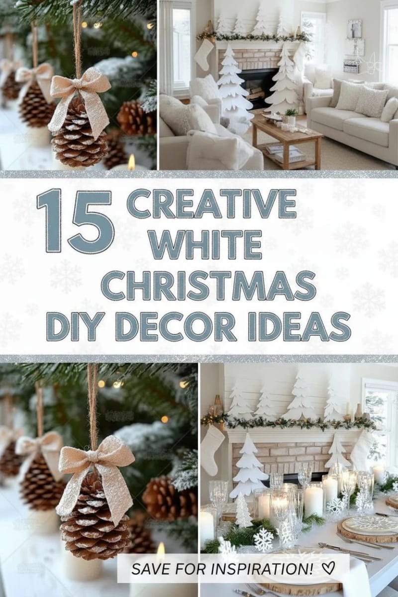 15 Creative White Christmas Decor DIY Ideas For Easy Elegant Inspiration 37 white christmas decor diy - Collage 36