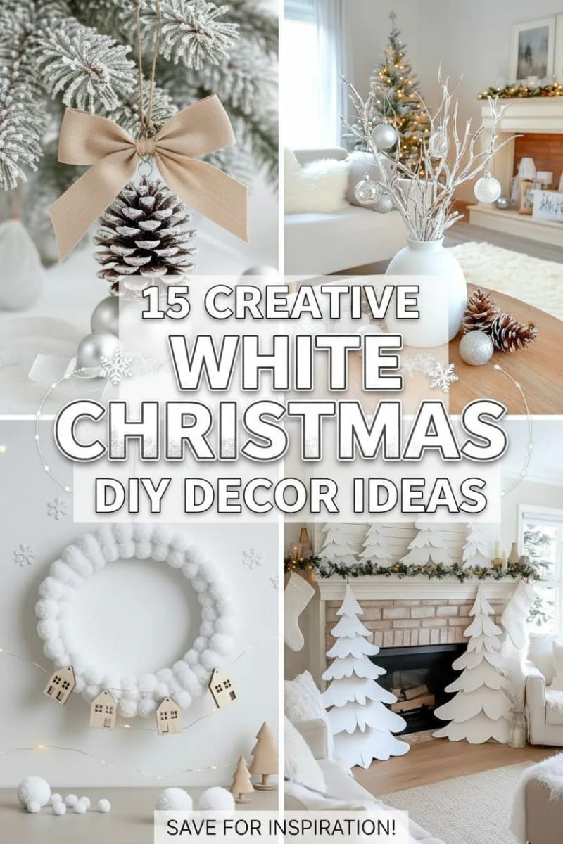 15 Creative White Christmas Decor DIY Ideas For Easy Elegant Inspiration 38 white christmas decor diy - Collage 37