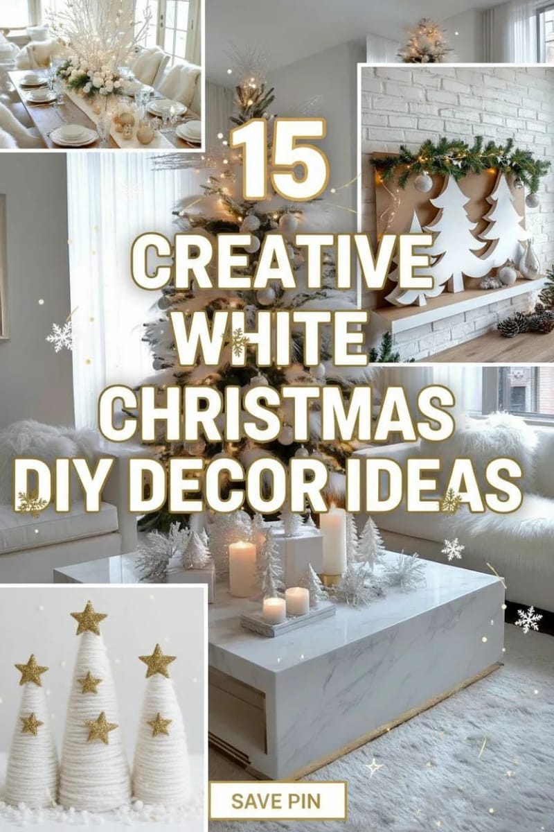 15 Creative White Christmas Decor DIY Ideas For Easy Elegant Inspiration 39 white christmas decor diy - Collage 38