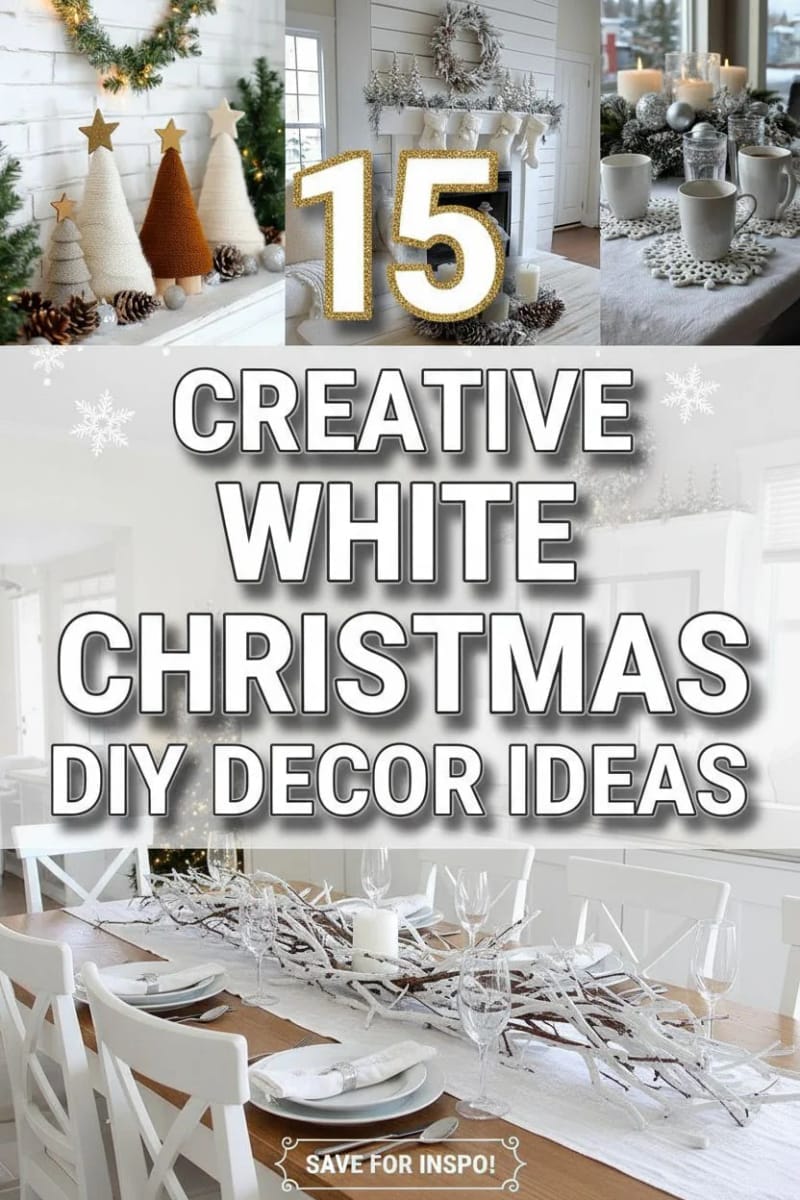 15 Creative White Christmas Decor DIY Ideas For Easy Elegant Inspiration 46 white christmas decor diy - Collage 45