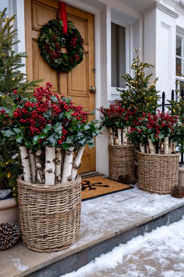 21 Festive Christmas Doorstep Decor Ideas For A Warm Welcome - Lovely ...