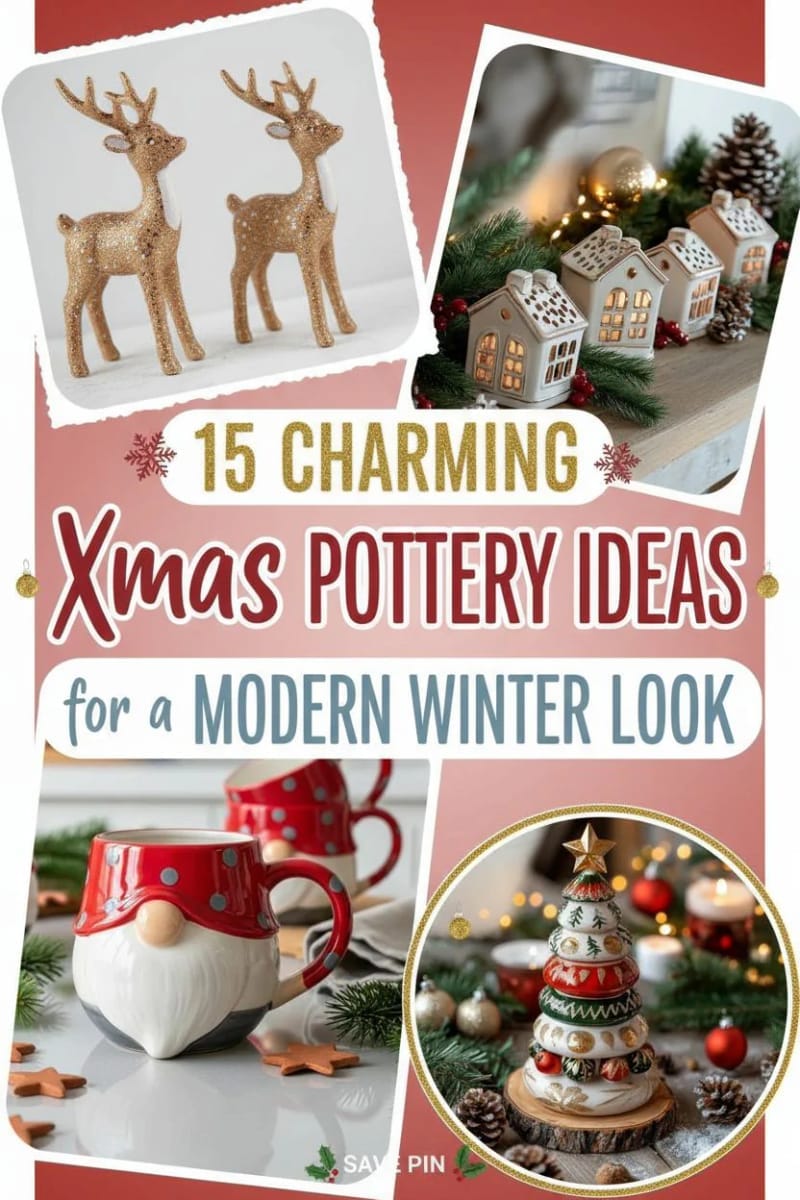 15 Charming Xmas Pottery Ideas for a Modern Winter Look 70 xmas pottery ideas - Collage 40