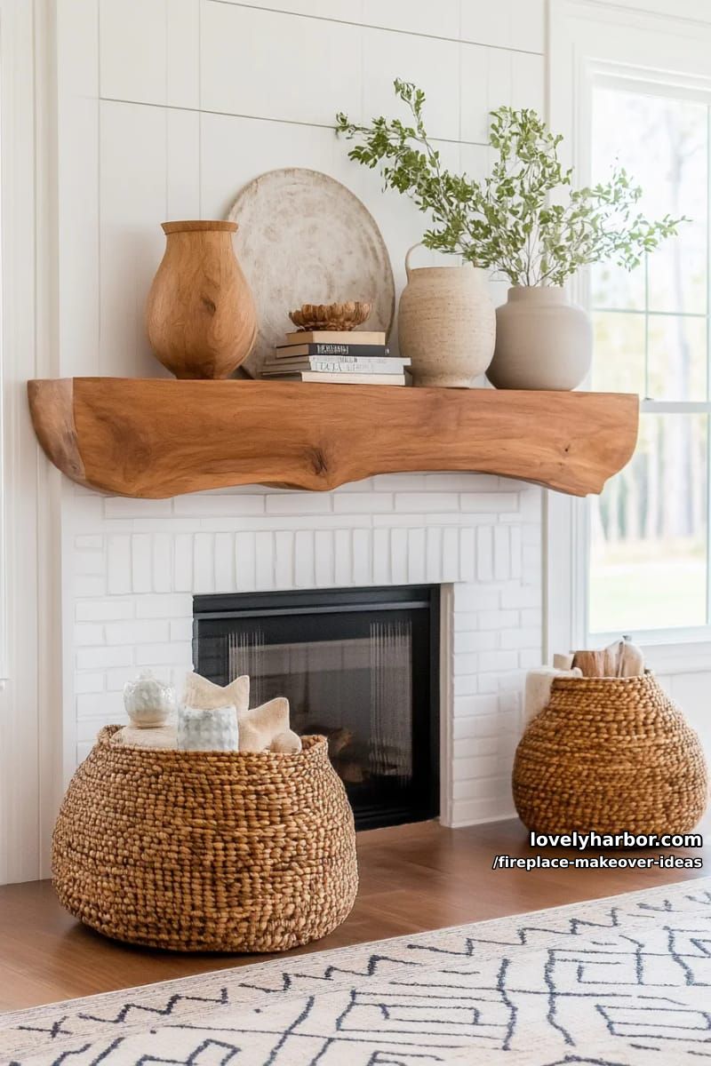 15 ideias inovadoras para reforma de lareira para uma sala de estar elegante 5 adicione um manto robusto de madeira natural para contrastar com as paredes brancas do shiplap. 1