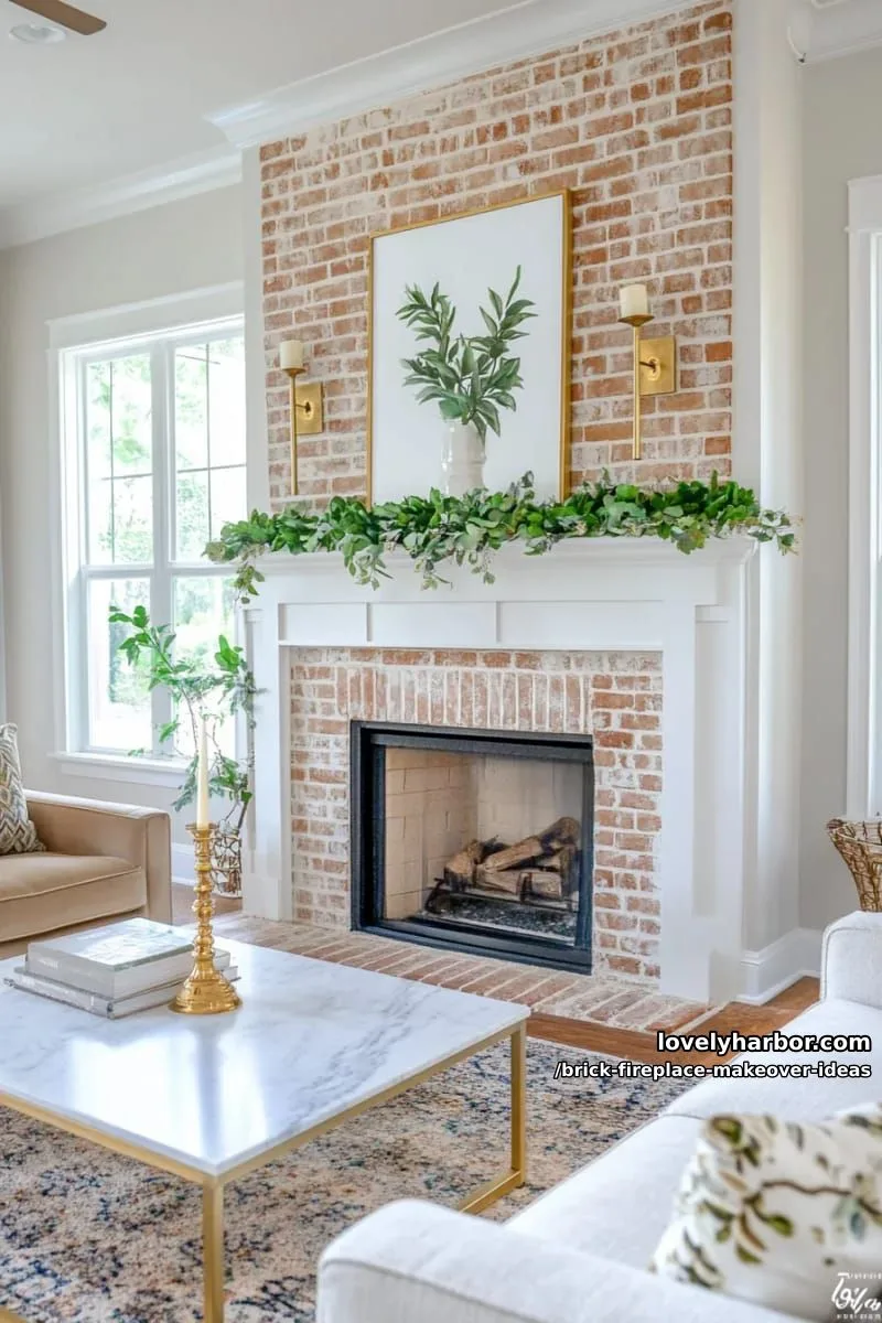 add gold or brass sconce lighting to illuminate textured brick. 1