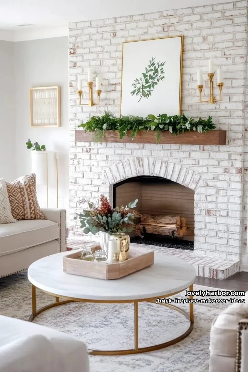 add gold or brass sconce lighting to illuminate textured brick. 1