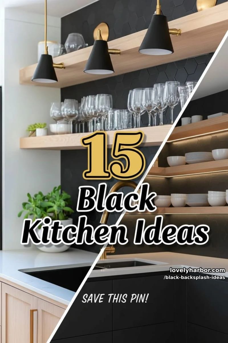 15 Black Backsplash Design Ideas for a Stylish Kitchen 43 black backsplash ideas - Collage 42