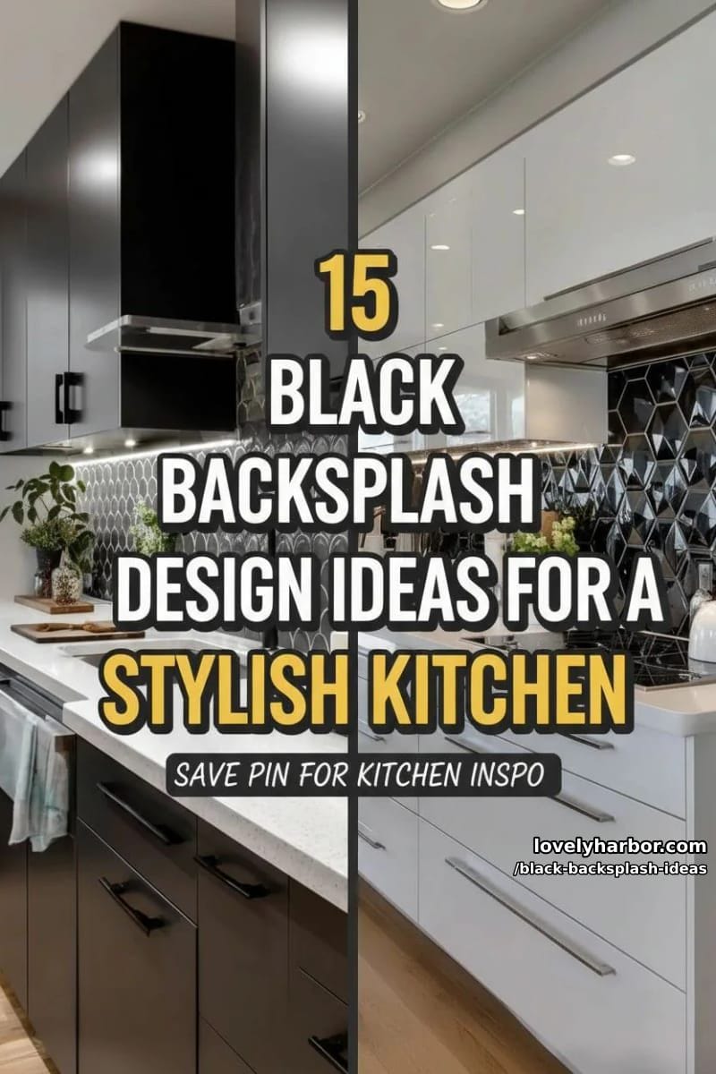 15 Black Backsplash Design Ideas for a Stylish Kitchen 49 black backsplash ideas - Collage 48