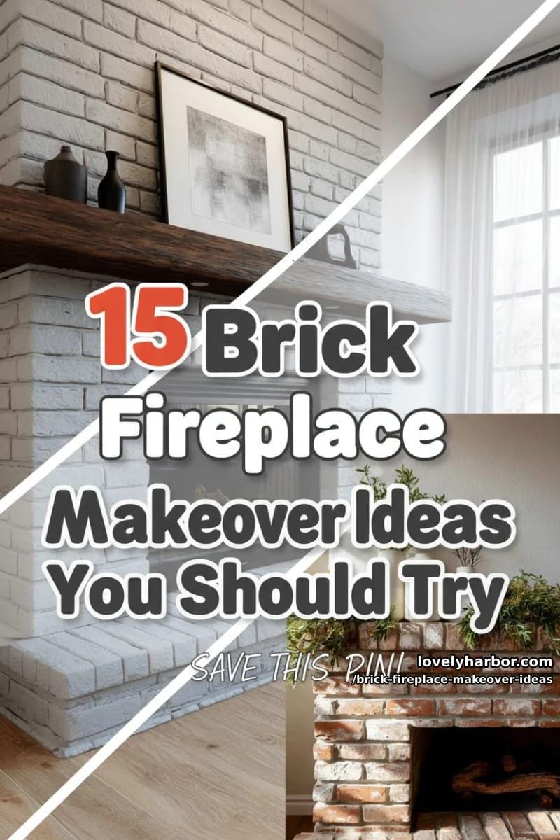 15 Brick Fireplace Makeover Ideas To Inspire 48 brick fireplace makeover ideas - Collage 47
