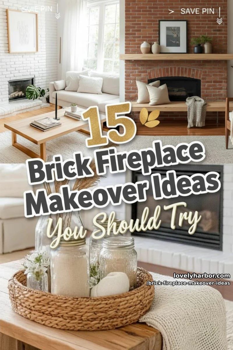 15 Brick Fireplace Makeover Ideas To Inspire 50 brick fireplace makeover ideas - Collage 49